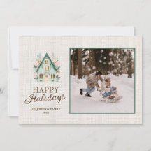 Carte de vœux Joyeuses Fêtes personnalisée avec ph