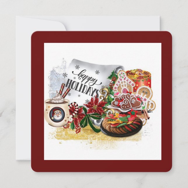 Carte de voeux Joyeuses vacances pliées (Devant)