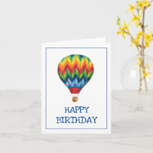 Carte de voeux "Joyeux anniversaire" Hot Air Ballo