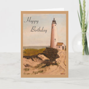 Carte de vœux Joyeux Anniversaire Phare de Nantuck