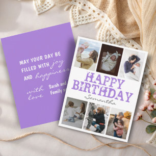 Carte de voeux Joyeux Anniversaire Purpl 6 Collage