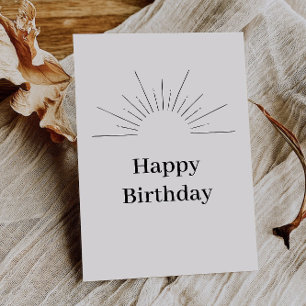 Carte de vœux Joyeux anniversaire Soleil moutarde