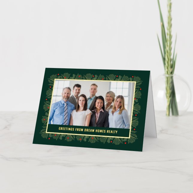 Carte de voeux Joyeux Cadre FOIL Affaires (Recto)
