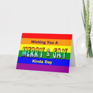 Carte de voeux Joyeux et Gay LGBT Rainbow
