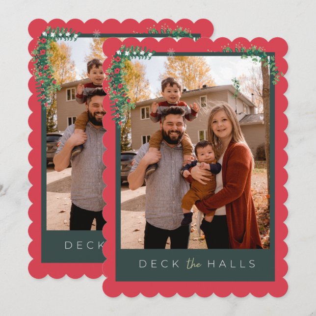 Carte de vœux Joyeux Noël Décorez les salles (Devant / Derrière)