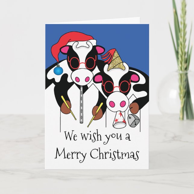 Carte de voeux "Joyeux Noël et Bonne Année Moo" (Devant)