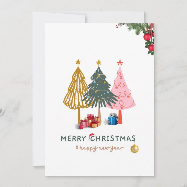 Carte de voeux Joyeux Noël et Nouvel An (Devant)