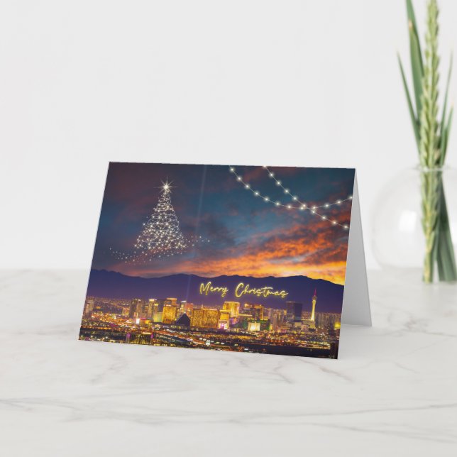 Carte de voeux Joyeux Noël Las Vegas (Devant)