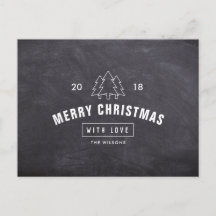 Carte de vœux Joyeux Noël Logo Tableau Noir