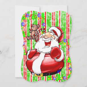 Carte de voeux Joyeux Noël plat Teddy Bear