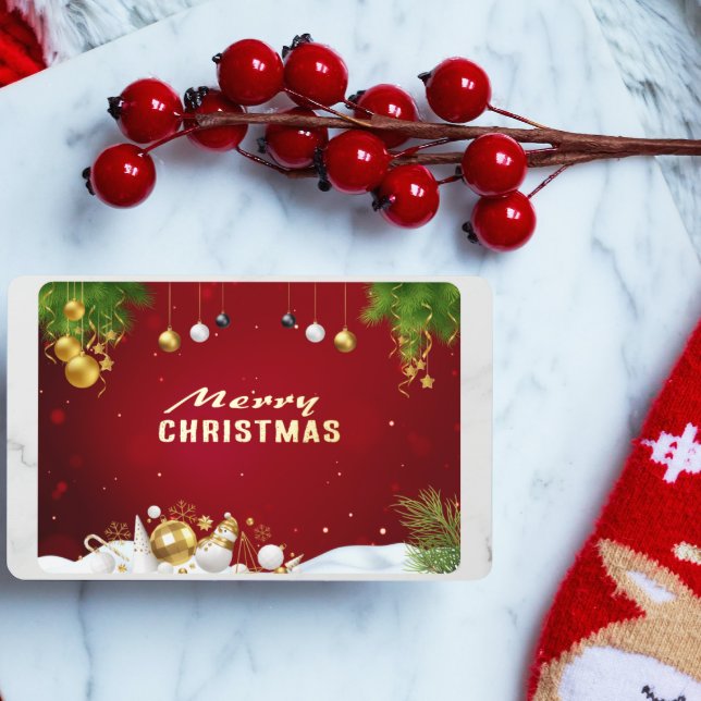 Carte de voeux Joyeux Noël Rouge Vert (Créateur téléchargé)