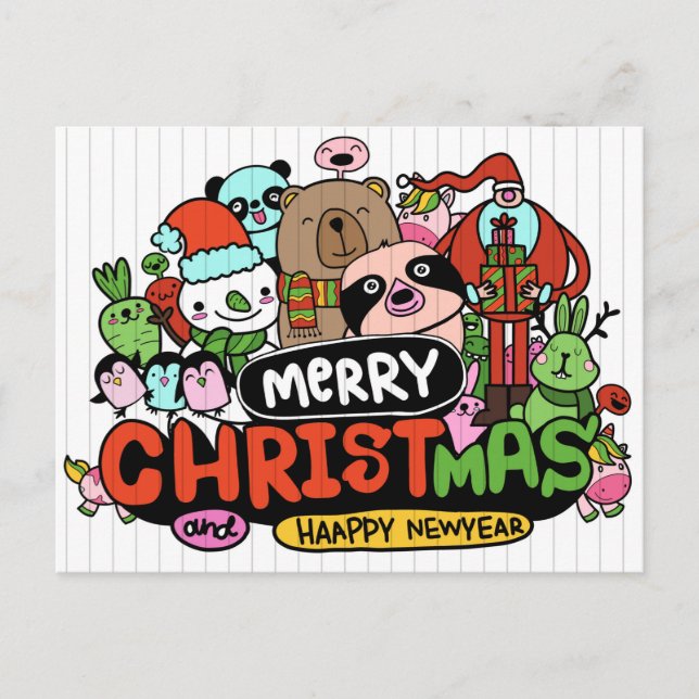 Carte de vœux Joyeux Paresseux Noël (Devant)