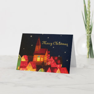 Carte de voeux Joyeux Village de Noël