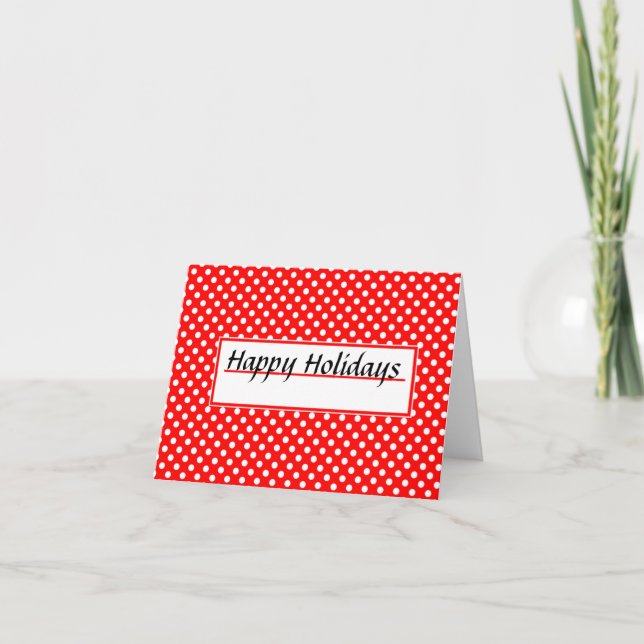 Carte de vœux Joyuses Fêtes Rouge et Blanc (Devant)
