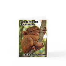 Carte de voeux juteuse de Tarsier de femmes