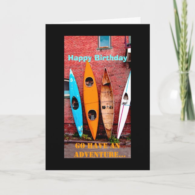 Carte de voeux kayak anniversaire photo art kayaks (Devant)