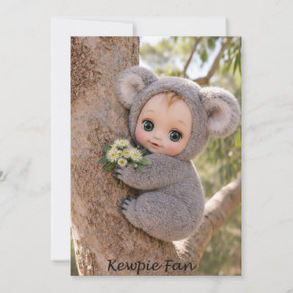 Carte de vœux Kewpie Fan Koala Bébé