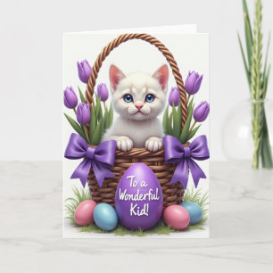 Carte de vœux Kitty Panier Mignon