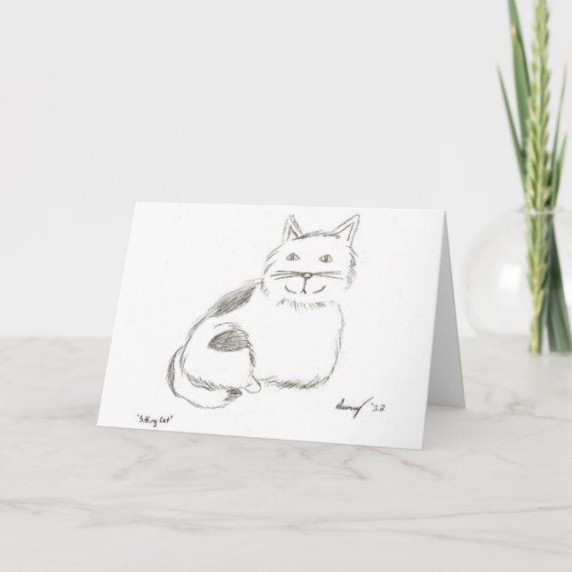 Carte de voeux Kitty Sketch (Devant)
