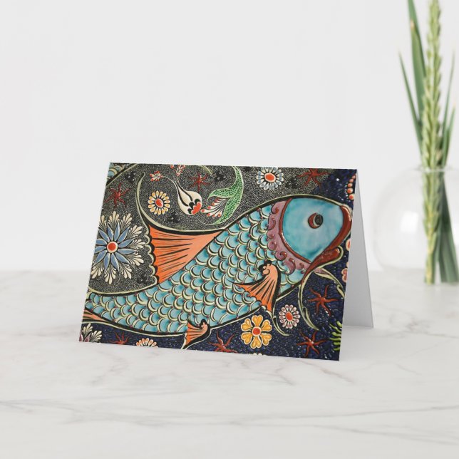 Carte de voeux Koi Mosaic (Devant)