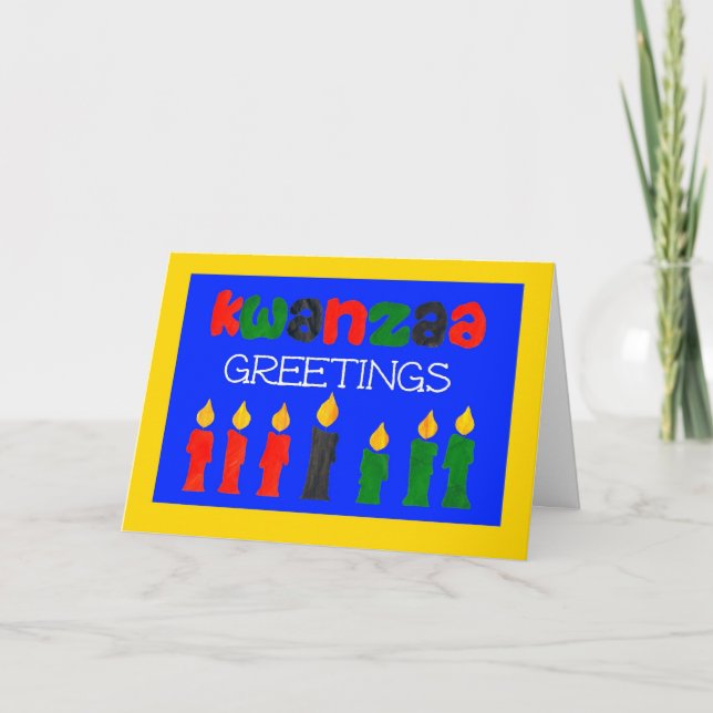 Carte de voeux Kwanzaa avec bougies (Devant)