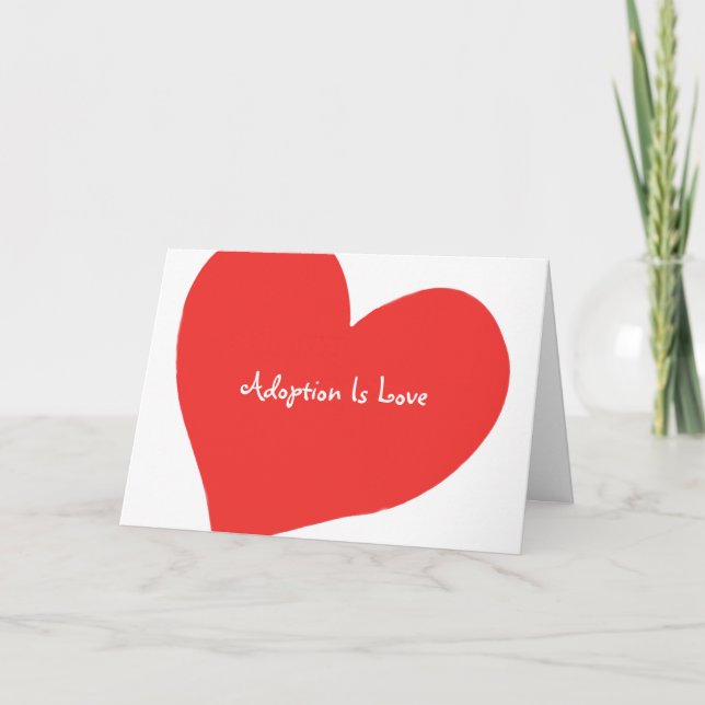 Carte de voeux, l'adoption est amour (Devant)