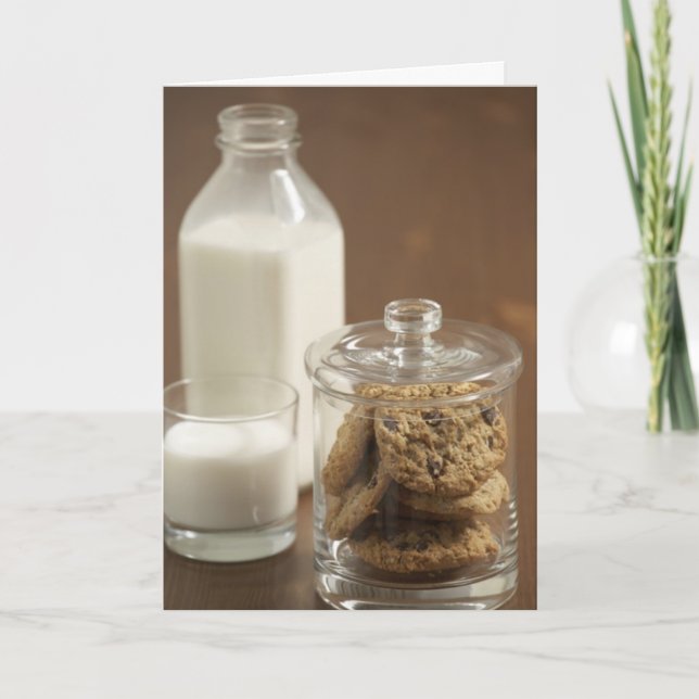Carte de voeux Lait et Cookies (Devant)