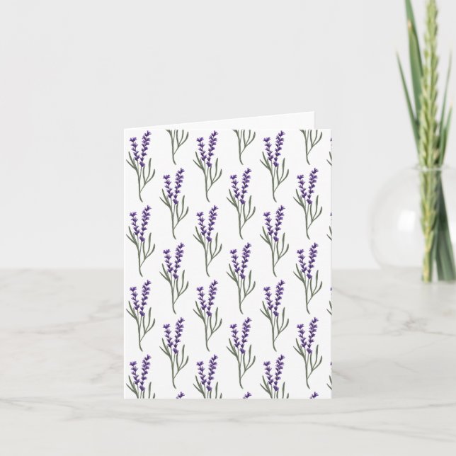 Carte de voeux Lavender Motif blanc (Devant)