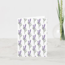 Carte de voeux Lavender Motif blanc