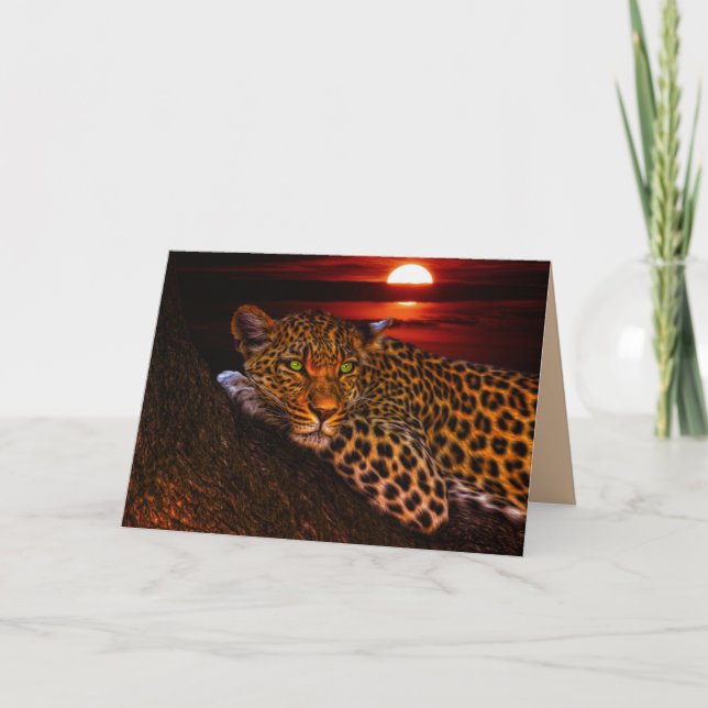 carte de voeux leopard kitty (Devant)