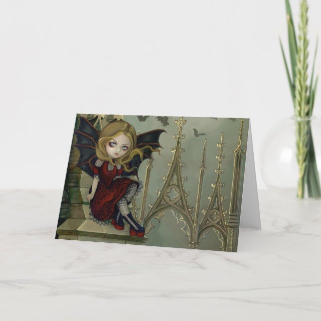 Carte de voeux "Les chauves-souris dans le beffroi (Devant)