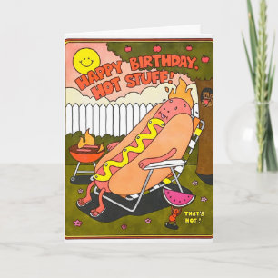 Carte de vœux lettrepress Hot Stuff Birthday