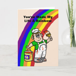 Carte de voeux LGBT Big Romantic Rainbow Painter