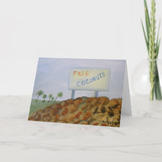 Carte de voeux LIBRE de NOIX DE COCO