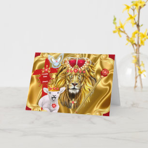 Carte de vœux Lion de Juda Agneau de Dieu