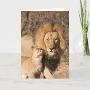 Carte de voeux Lion et Lion Cub