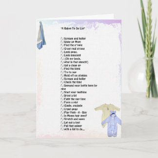 Carte de voeux "Liste des bébés à faire"