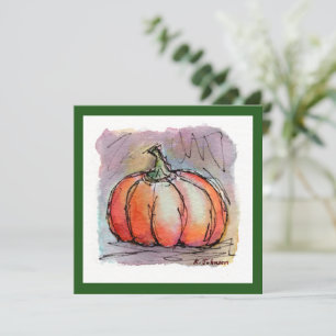 Carte de voeux Little Citrouille Watercolor