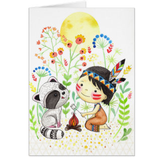 Carte de voeux "Little Indian Girl"