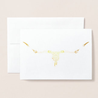 Carte de voeux Longhorn Skull Gold Foil Blank