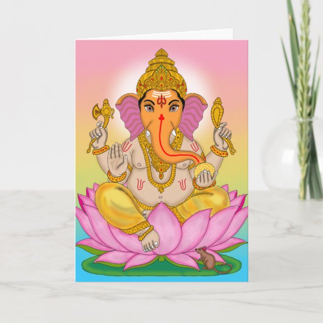 Carte de vœux Lord Ganesha (Devant)