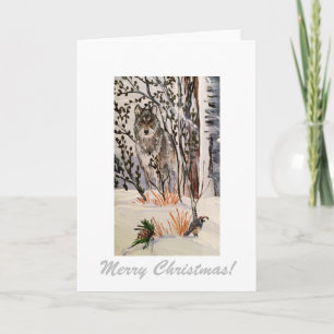 Carte de voeux Loup d'hiver