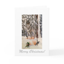 Carte de voeux Loup d'hiver