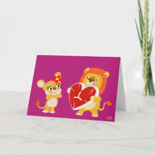 Carte de voeux Love Lions
