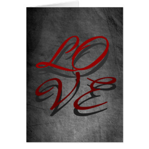 Carte de voeux Love Red Grey Script Chalkboard