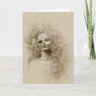 Carte de voeux macabre d'art d'imaginaire d'oublie