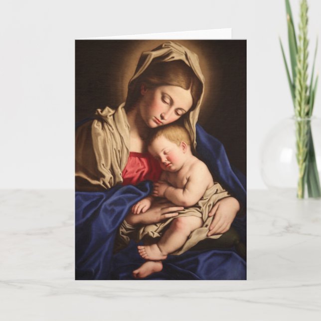 Carte de voeux Madonna et Enfant (Devant)