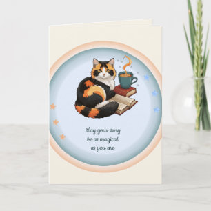 Carte de vœux magique pliée Ruby Cat personnalisée