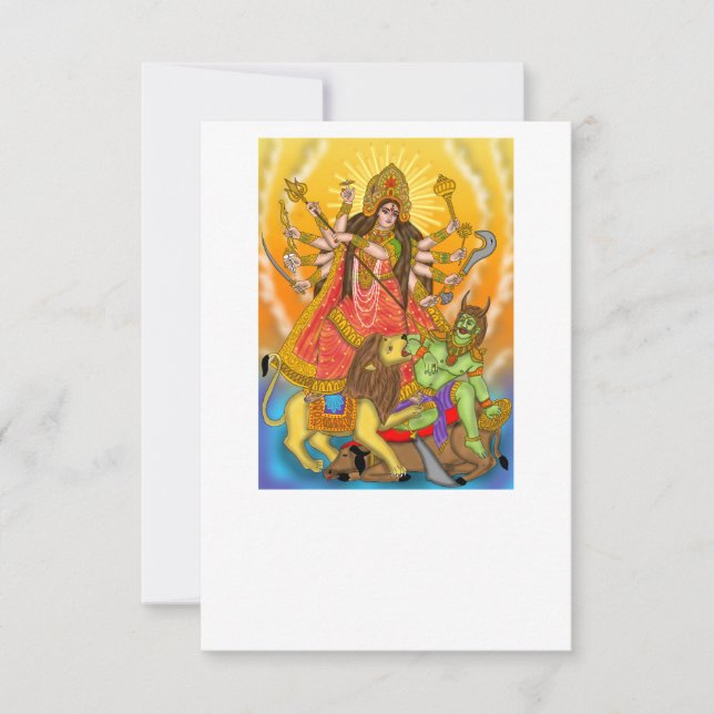 Carte de voeux Mahishasur Mardini Durga (Devant)