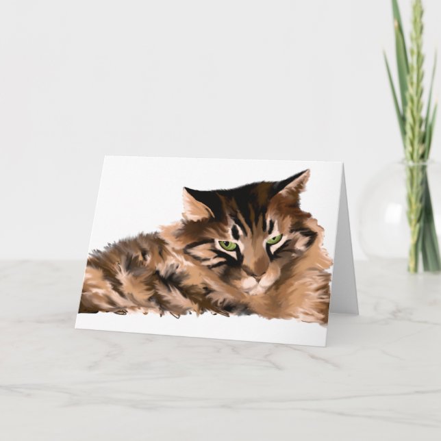 Carte de voeux Maine Coon Cat (Devant)